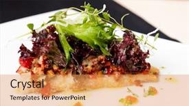  Presentation with ratatouille - Slides featuring european bass branzino with spicy ratatouille background and a yellow colored foreground