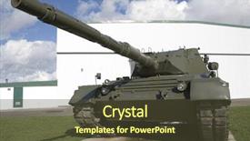  Presentation with battle field - Audience pleasing presentation theme consisting of european-built main battle tank backdrop and a tawny brown colored foreground