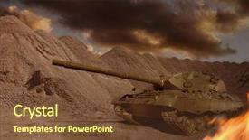  Presentation with firefight - Beautiful slide deck featuring european-built main battle tank backdrop and a tawny brown colored foreground
