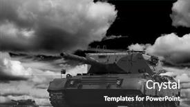  Presentation with battle - Presentation with european-built main battle tanks background and a dark gray colored foreground
