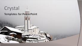  Presentation with european church - Audience pleasing presentation consisting of european-church-at-christmas-time backdrop and a light gray colored foreground