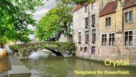  Presentation with belgium - Amazing PPT theme having european cities - canal in bruges belgium backdrop and a tawny brown colored foreground