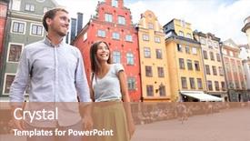  Presentation with old couple walking - PPT theme with couple in stockholm sweden europe background and a light gray colored foreground