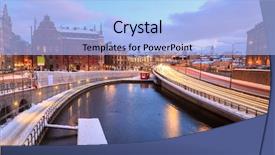  Presentation with highway accidents - Amazing presentation theme having european cities - gamla stan highway to stockholm backdrop and a light blue colored foreground