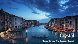  Presentation with canal - Slide set consisting of european cities - grand canal in sunset time background and a ocean colored foreground
