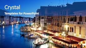  Presentation with canal - PPT theme featuring european cities - grand canal in venice italy background and a teal colored foreground