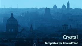  Presentation with ancient greece and rome - Cool new PPT layouts with european cities - rome rooftop view at sunrise backdrop and a  colored foreground