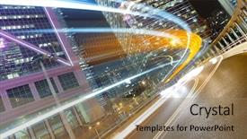  Presentation with traffic - Colorful PPT theme enhanced with european cities - traffic at night backdrop and a coral colored foreground