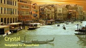  Presentation with canal - Colorful PPT layouts enhanced with european cities - venice -grand canal backdrop and a tawny brown colored foreground