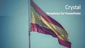  Presentation with colon - Audience pleasing presentation theme consisting of european colonization - spanish national flag plaza de backdrop and a seafoam green colored foreground