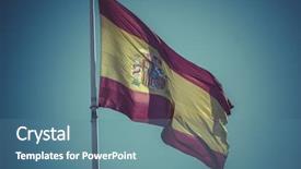  Presentation with colon - Presentation with european colonization - spanish national flag plaza de background and a teal colored foreground