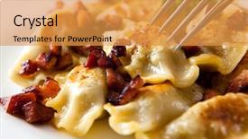  Presentation with traditional - Presentation theme with european cuisine - pierogi symbolic image traditional polish background and a gold colored foreground