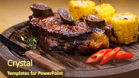  Presentation with ribs - Audience pleasing PPT layouts consisting of european cuisine - restaurant dish fried ribs backdrop and a tawny brown colored foreground