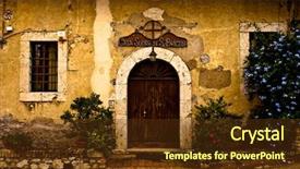  Presentation with culture building - Beautiful PPT layouts featuring european culture - old rustic italian building backdrop and a tawny brown colored foreground