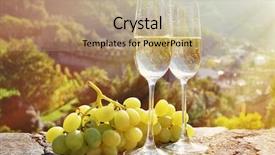  Presentation with two glasses of champagne - Cool new presentation theme with european culture - pair of champagne glasses bellinzona backdrop and a coral colored foreground