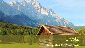  Presentation with alpine - PPT theme enhanced with european destinations for hiking ski background and a tawny brown colored foreground