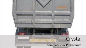  Presentation with dump truck - Colorful PPT theme enhanced with european dump truck rear view backdrop and a light gray colored foreground