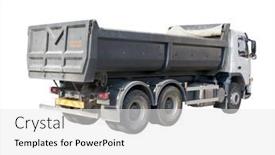  Presentation with dump truck - Presentation theme with european-dump-truck-three-quarter background and a white colored foreground
