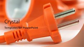  Presentation with electrical - Colorful PPT theme enhanced with european electrical power cord backdrop and a red colored foreground
