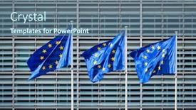  Presentation with brussels - Slides featuring european-eu-flags-in-front background and a ocean colored foreground