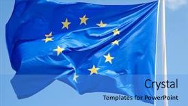  Presentation with flag of european union and turkey - Amazing theme having european flag in front backdrop and a light blue colored foreground