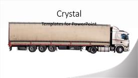  Presentation with container - Colorful PPT theme enhanced with european flatbed 18-wheeler backdrop and a white colored foreground