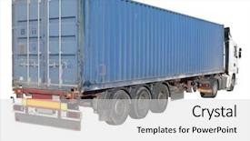  Presentation with container - Presentation theme enhanced with european flatbed 18-wheeler background and a light gray colored foreground