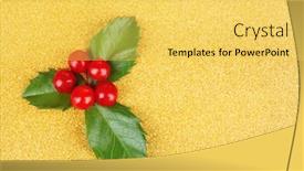  Presentation with holly - Presentation enhanced with european-holly-ilex-aquifolium background and a yellow colored foreground