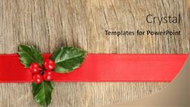  Presentation with holly - Amazing presentation theme having european-holly-ilex-aquifolium backdrop and a coral colored foreground