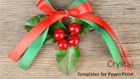  Presentation with holly - Beautiful slide set featuring european-holly-ilex-aquifolium backdrop and a coral colored foreground