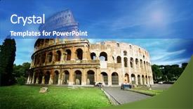  Presentation with history rome and egypt - Amazing theme having european imperalism - colosseum in rome italy backdrop and a teal colored foreground
