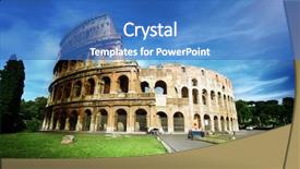 Presentation with octagon in italy - Presentation theme with european imperalism - colosseum in rome italy background and a teal colored foreground