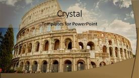  Presentation with rome - Beautiful PPT theme featuring european imperalism - colosseum in rome italy backdrop and a coral colored foreground