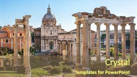  Presentation with forum - Colorful slide deck enhanced with european imperalism - forum romanum view backdrop and a tawny brown colored foreground