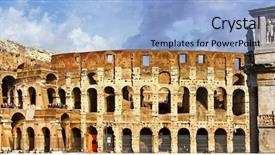  Presentation with rome - Colorful PPT layouts enhanced with european imperalism - great rome panoramic view backdrop and a light blue colored foreground