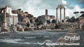  Presentation with forum - Beautiful theme featuring european imperalism - roman forum in rome italy backdrop and a gray colored foreground