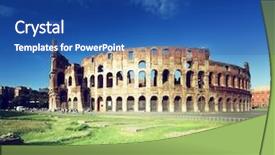  Presentation with italy america - Colorful presentation theme enhanced with european imperalism - sunset and colosseum in rome backdrop and a ocean colored foreground