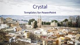 Presentation with city - Audience pleasing slide deck consisting of european imperalism - toledo imperial city view backdrop and a sky blue colored foreground