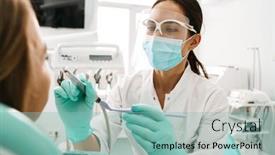  Presentation with indian woman bridal face - Colorful slide set enhanced with european-mid-dentist-woman backdrop and a mint green colored foreground