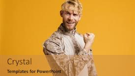  Presentation with military camera - Presentation consisting of european-military-man-wearing-uniform background and a gold colored foreground