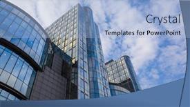  Presentation with european parliament - Presentation having european-parliament-in-brussels-belgium background and a light blue colored foreground