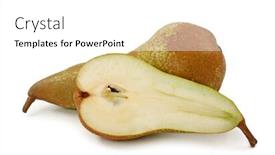  Presentation with pear - Cool new slide set with european-pear-or-pyrus-communis backdrop and a white colored foreground