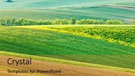  Presentation with rolling hills - Colorful slide set enhanced with european rural wallpaper - moravian rolling backdrop and a gold colored foreground