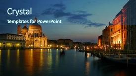  Presentation with european church - PPT layouts consisting of european travel - grand canal and santa maria background and a ocean colored foreground