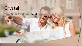  Presentation with city map - Amazing PPT theme having european travel - summer holidays dating and tourism backdrop and a soft green colored foreground