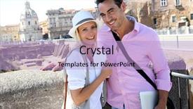  Presentation with rome - Cool new PPT theme with european travel - tourists in rome standing backdrop and a  colored foreground