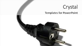  Presentation with power plug - PPT layouts enhanced with european type power plug isolated background and a white colored foreground