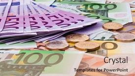  Presentation with union budget - Presentation theme featuring european union and budget background and a coral colored foreground