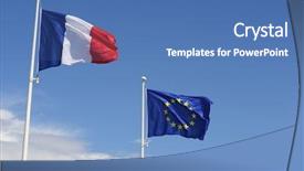  Presentation with france flag - Audience pleasing slide deck consisting of european union and france backdrop and a teal colored foreground