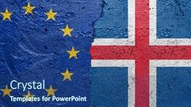  Presentation with concrete cracked - Slides having european-union-and-iceland-flags background and a ocean colored foreground